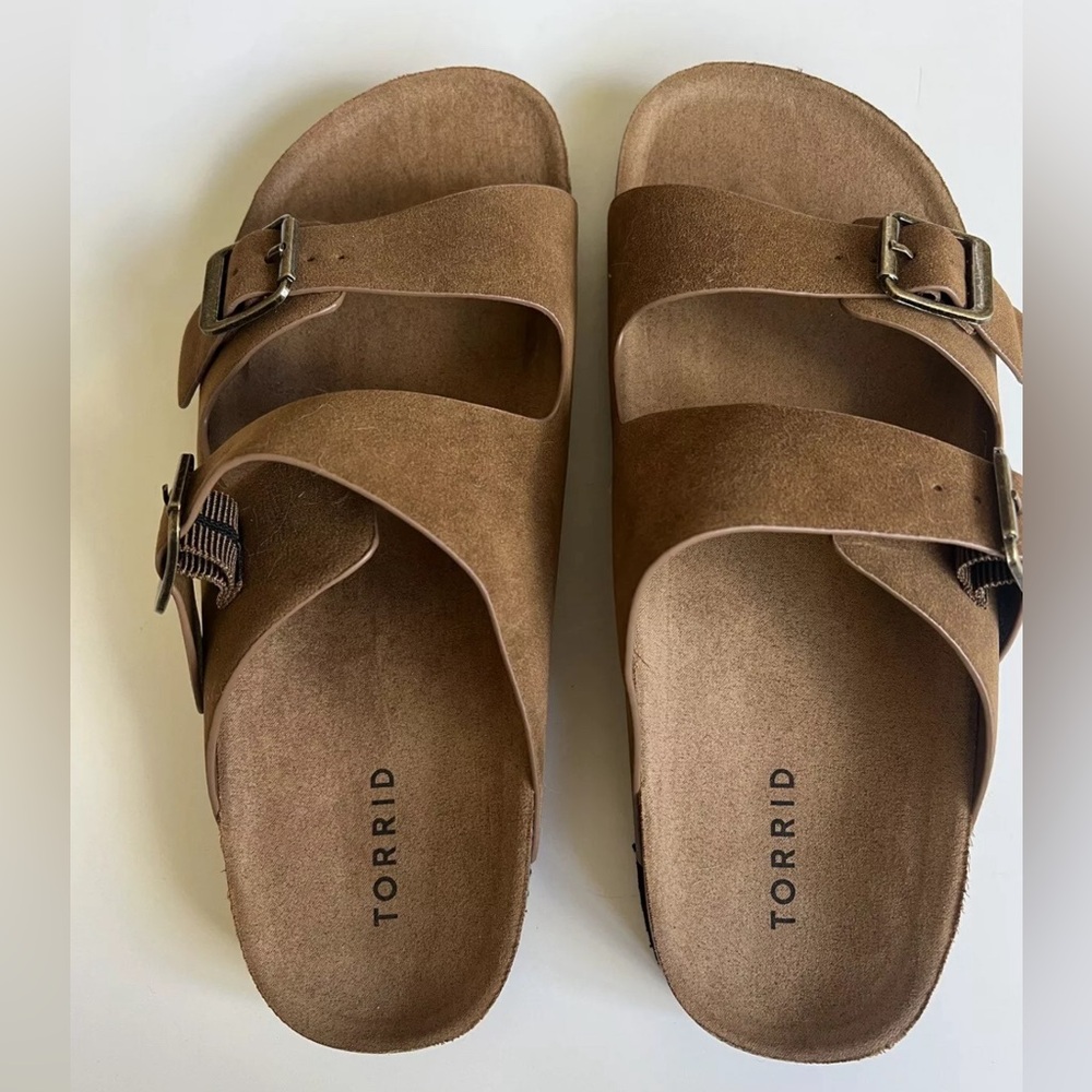 Torrid Sandals Slip On Style With Buckles NEW Women's 9WW Extra Wide Width